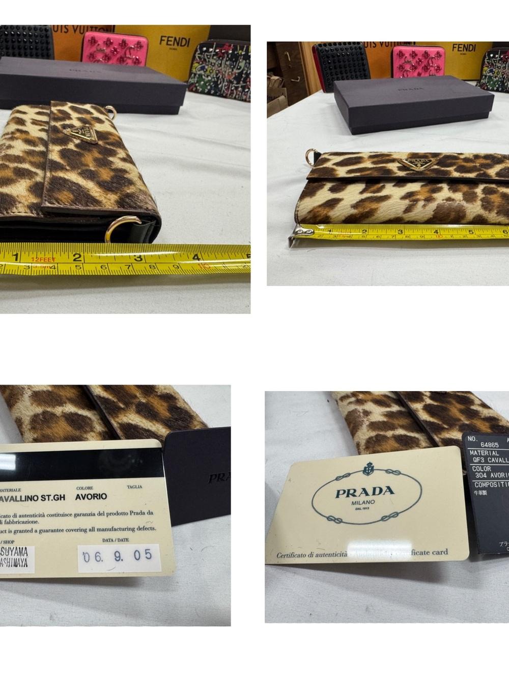 PRADA Leopard Calf Hair Leather Bi-Fold Wallet - Picture 11 of 12